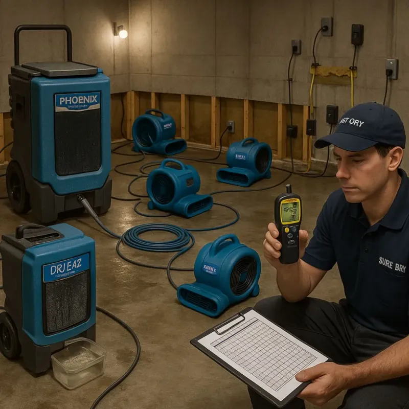 Structural Drying and Dehumidification process in Salunga, PA